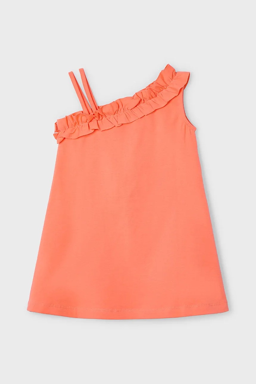 Детское платье Mayoral цвет оранжевый mini прямое 3937 Детское платье Mayoral цвет оранжевый mini прямое 3937