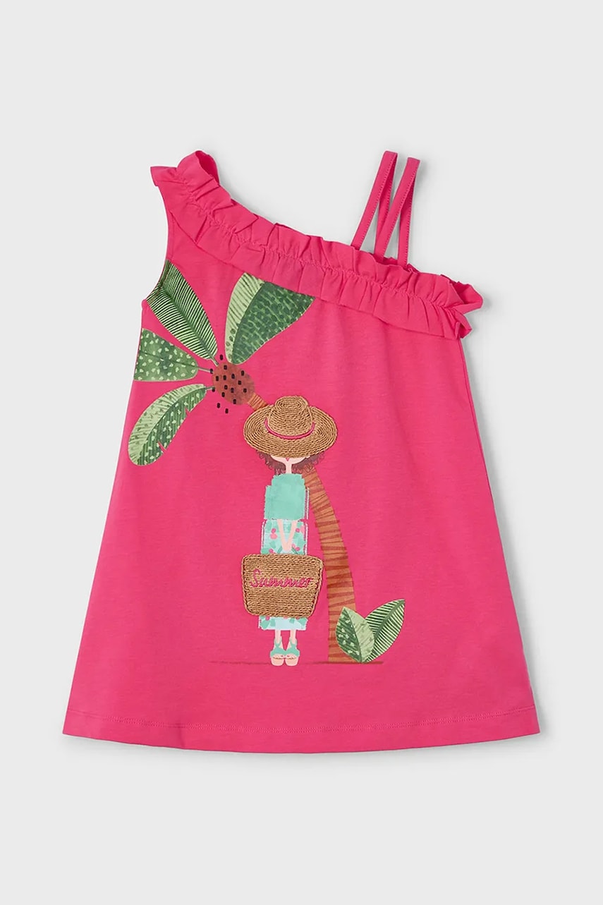 Mayoral rochie fete culoarea roz, mini, drept, 3937 Mayoral rochie fete culoarea roz, mini, drept, 3937