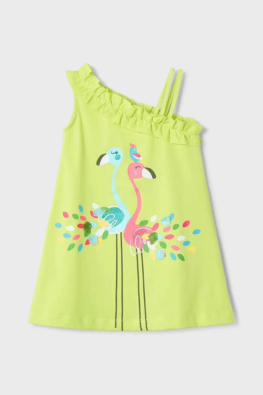 Mayoral rochie fete culoarea verde, mini, dreaptă, 3937