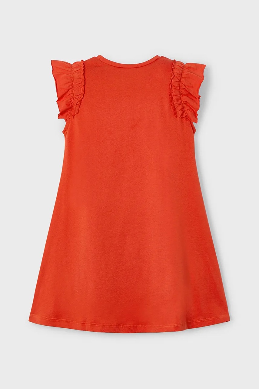 Хлопковое детское платье Mayoral цвет оранжевый mini прямое 3940