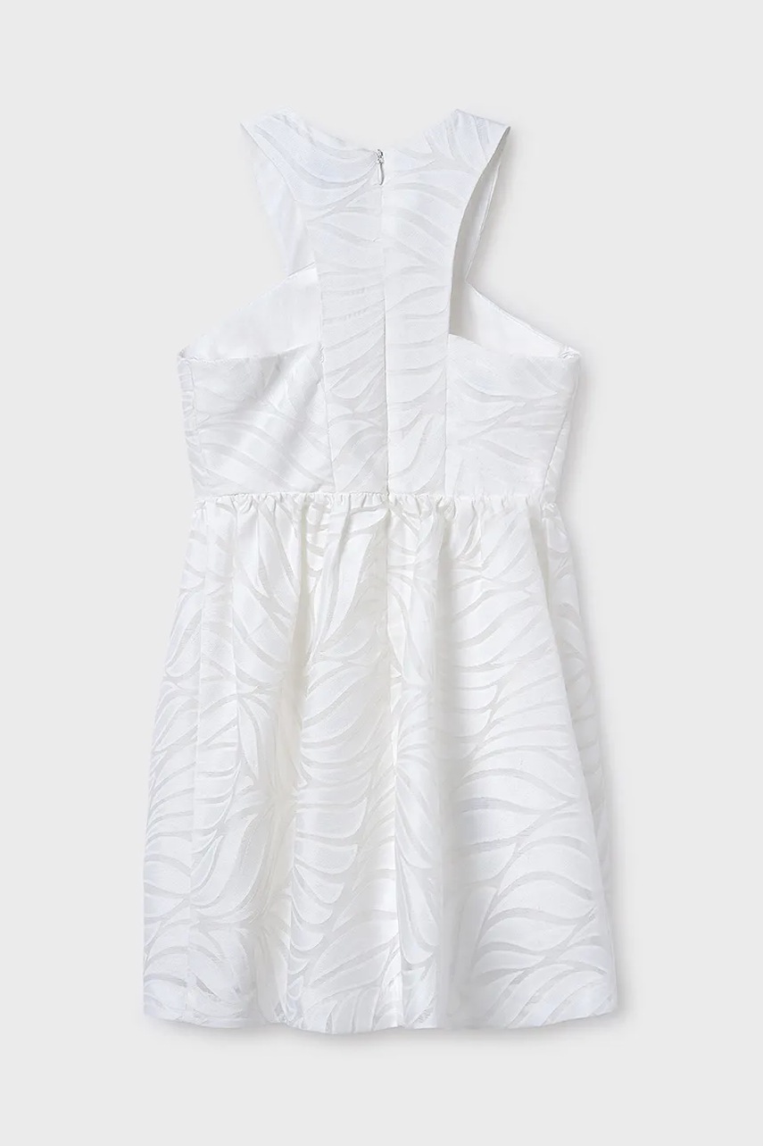 Детское платье с примесью льна Mayoral цвет бежевый mini прямое 6976