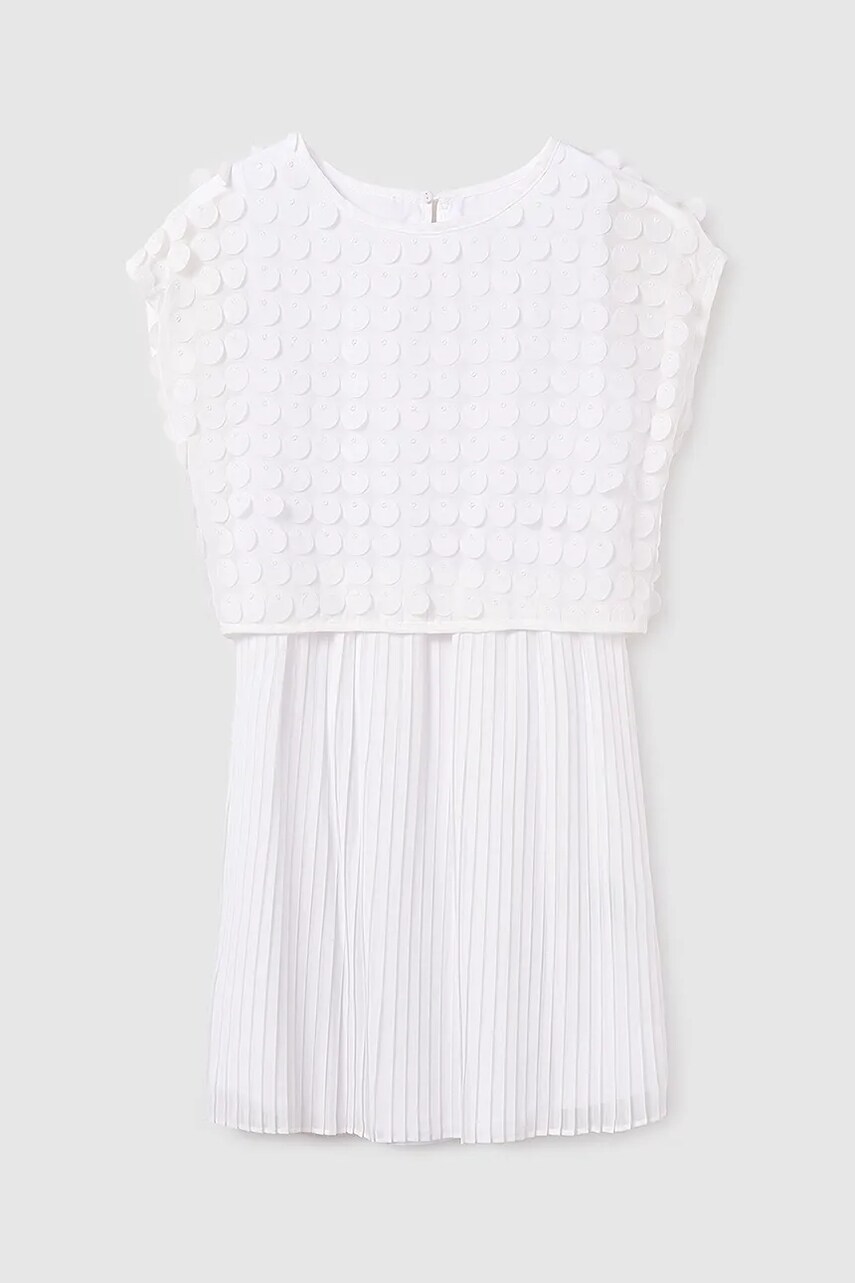 Детское платье Mayoral цвет белый mini прямое 6978 Детское платье Mayoral цвет белый mini прямое 6978