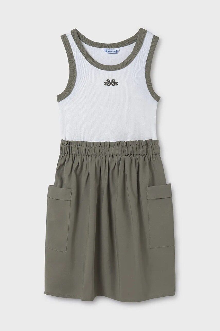 Mayoral rochie fete culoarea verde, mini, evazati, 6980