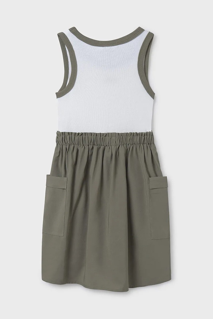 Детское платье Mayoral цвет зелёный mini расклешённое 6980 Детское платье Mayoral цвет зелёный mini расклешённое 6980