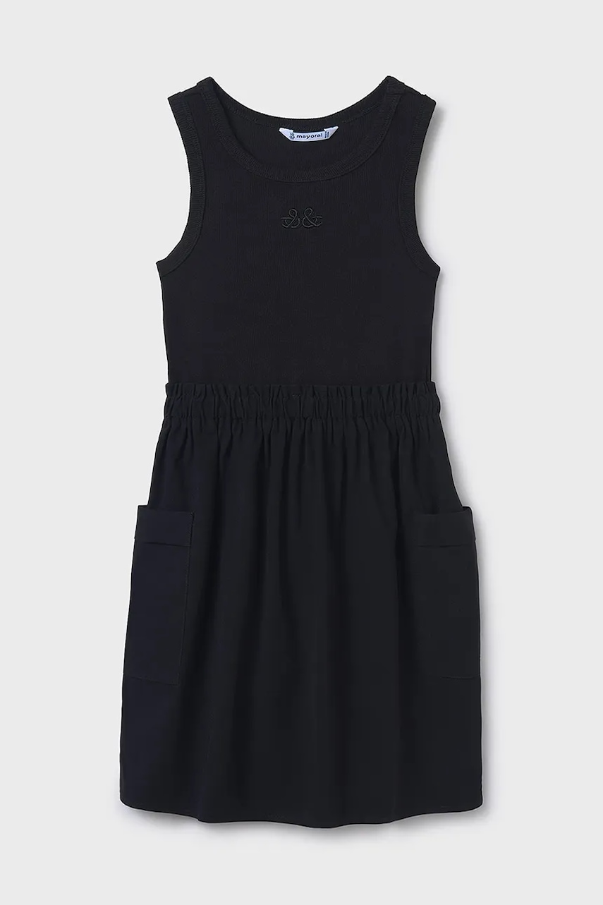 Mayoral rochie fete culoarea negru, mini, evazată, 6980