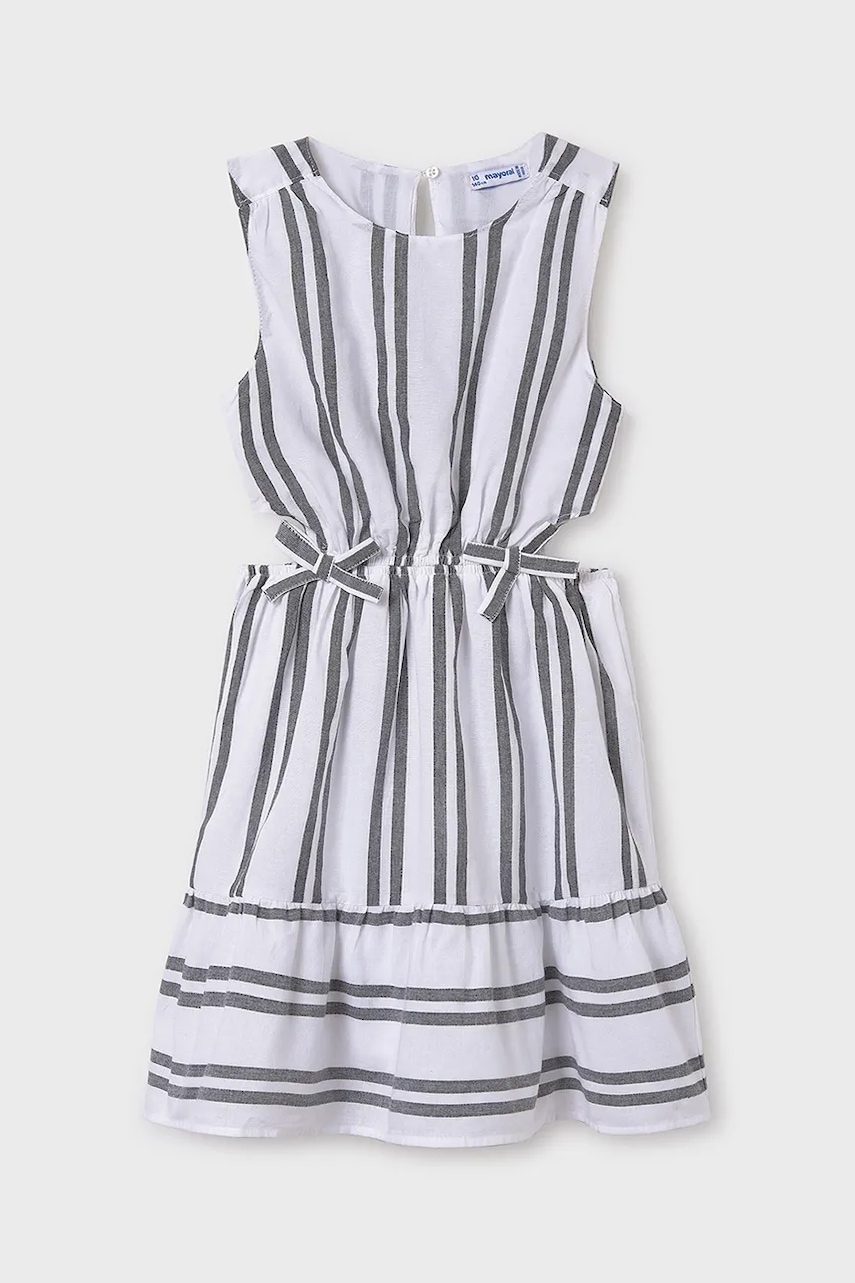 Mayoral rochie din bumbac pentru copii culoarea negru, mini, evazată, 6982