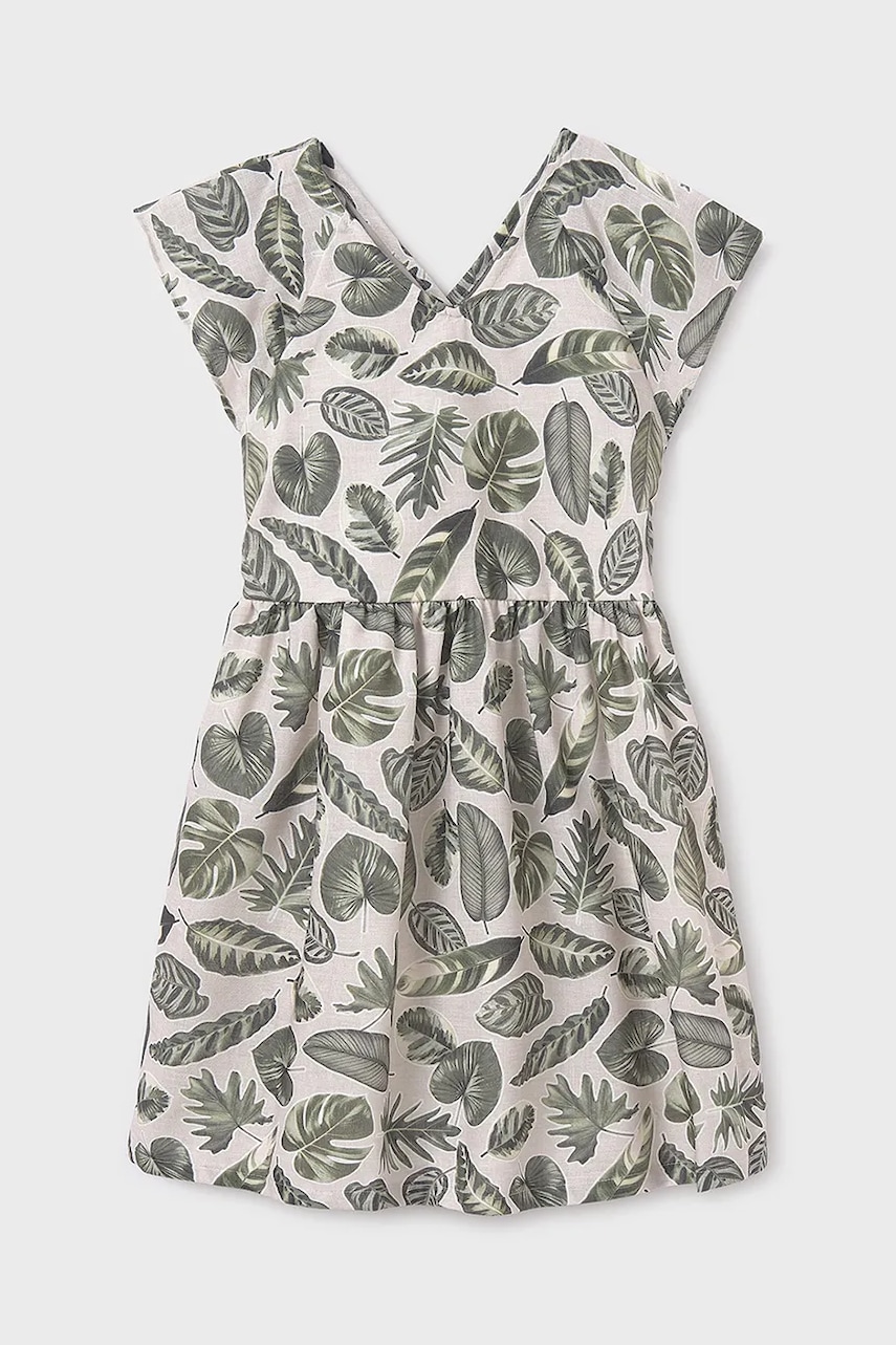 Детское платье Mayoral цвет зелёный mini прямое 6991 Детское платье Mayoral цвет зелёный mini прямое 6991