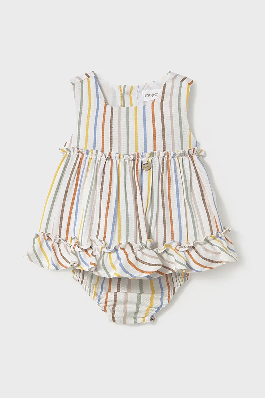 Mayoral Newborn rochie din amestec de in pentru bebeluși