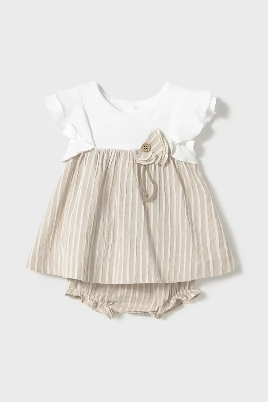 Mayoral Newborn rochie bebe culoarea bej, mini, evazată, 1845