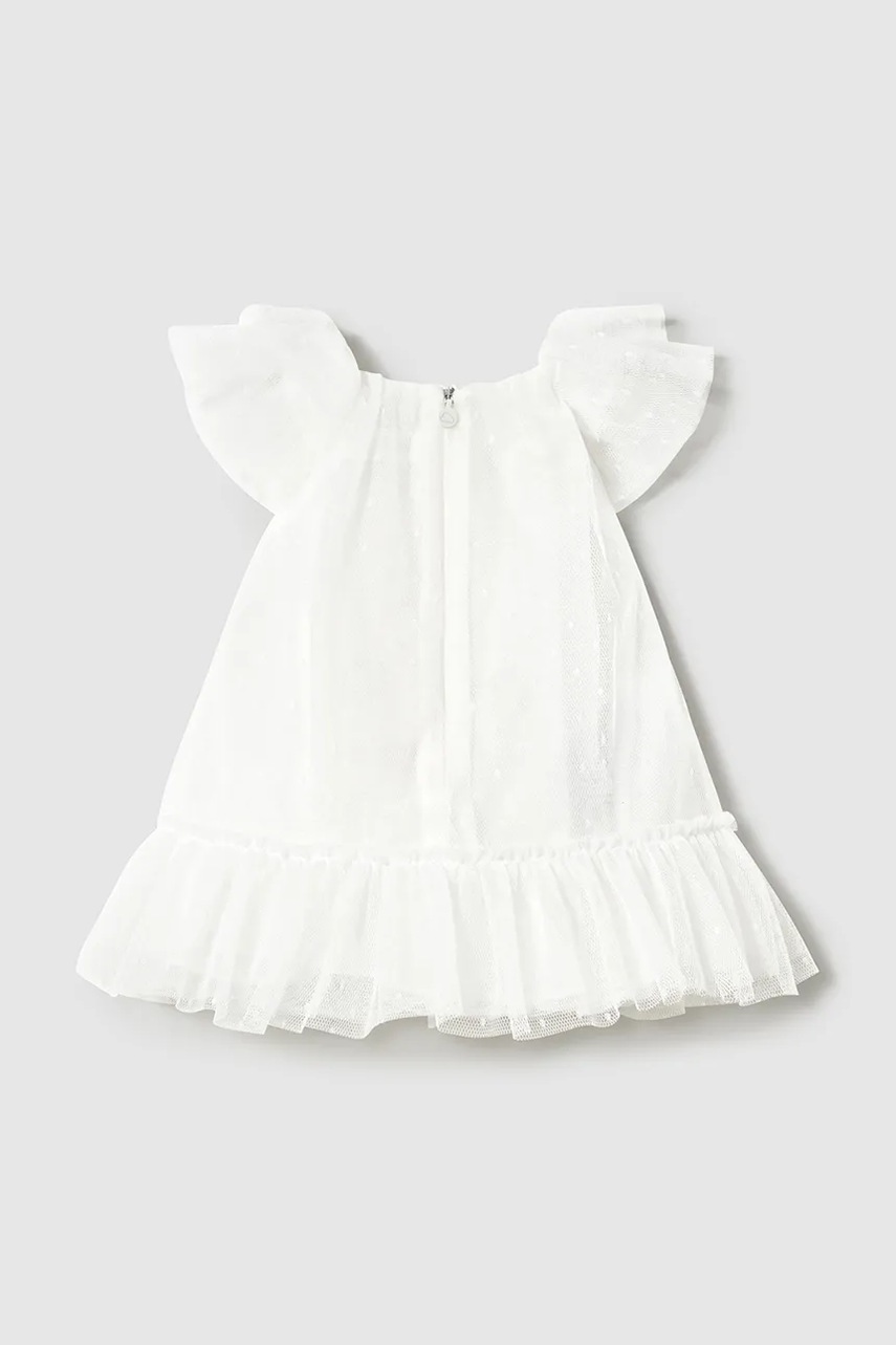 Сукня для немовлят Mayoral Newborn колір білий mini розкльошена 1850