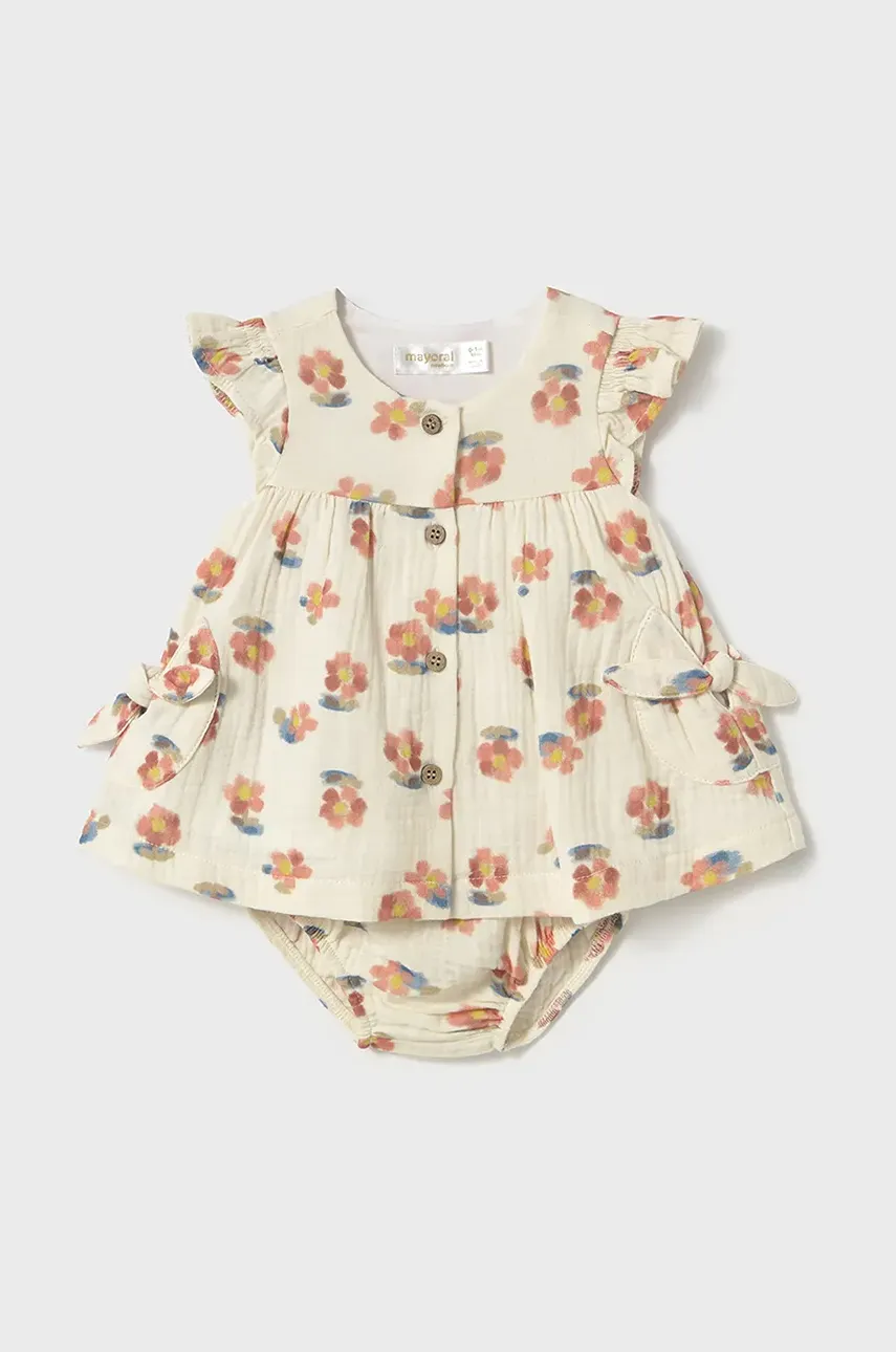 Mayoral Newborn rochie din bumbac pentru bebeluși culoarea portocaliu, mini, evazati, 1851