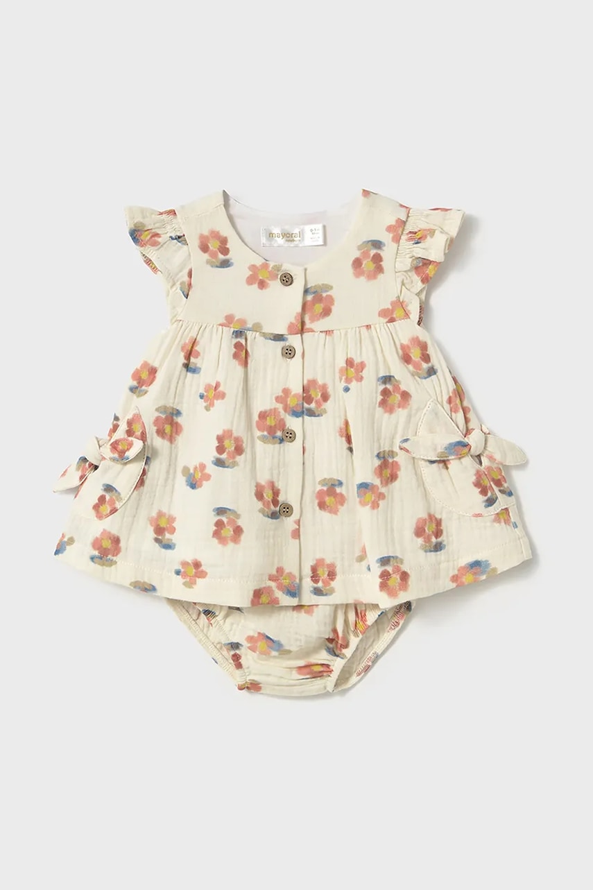 Mayoral Newborn rochie din bumbac pentru bebeluși culoarea portocaliu, mini, evazată, 1851