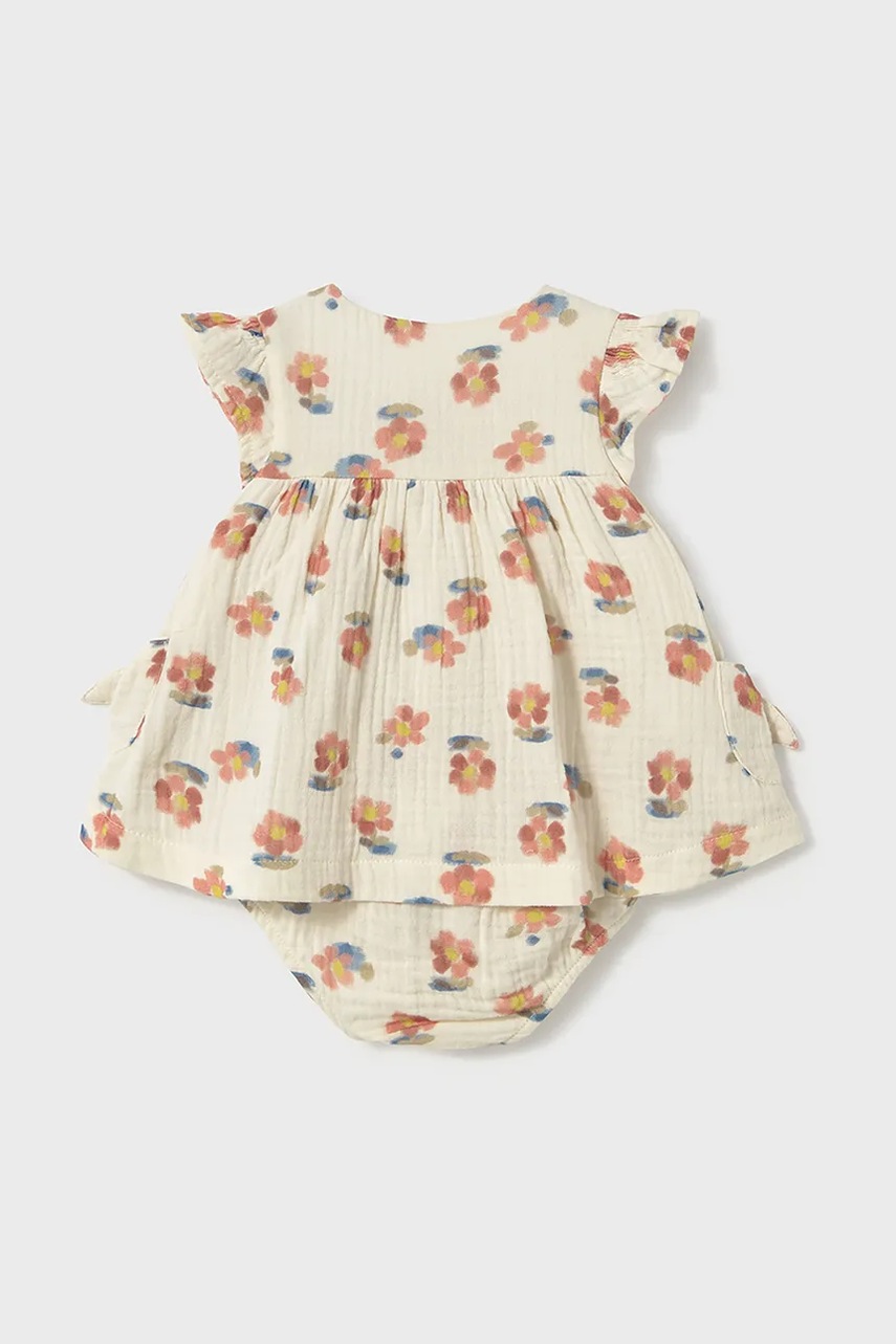 Детское хлопковое платье Mayoral Newborn цвет оранжевый mini расклешённое 1851