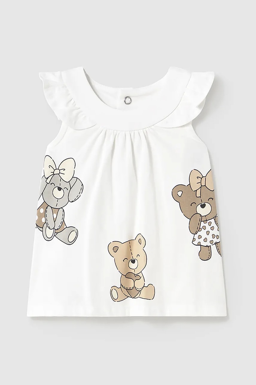 Mayoral Newborn rochie din bumbac pentru bebeluși culoarea alb, mini, evazată, 1852