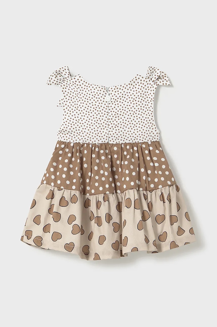 Детское хлопковое платье Mayoral Newborn цвет коричневый mini расклешённое 1868