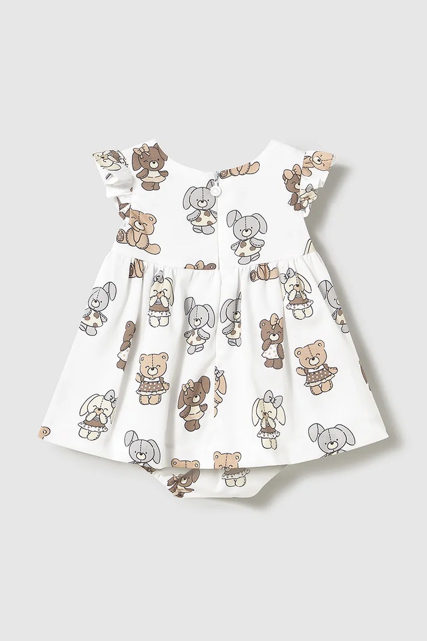 Детское хлопковое платье Mayoral Newborn цвет бежевый mini расклешённое 1869