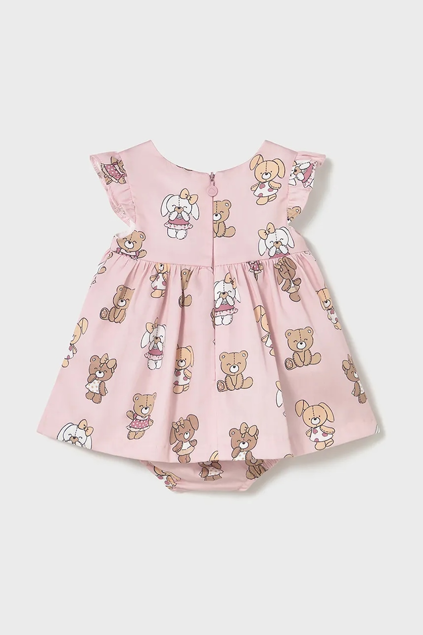 Детское хлопковое платье Mayoral Newborn цвет розовый mini расклешённое 1869