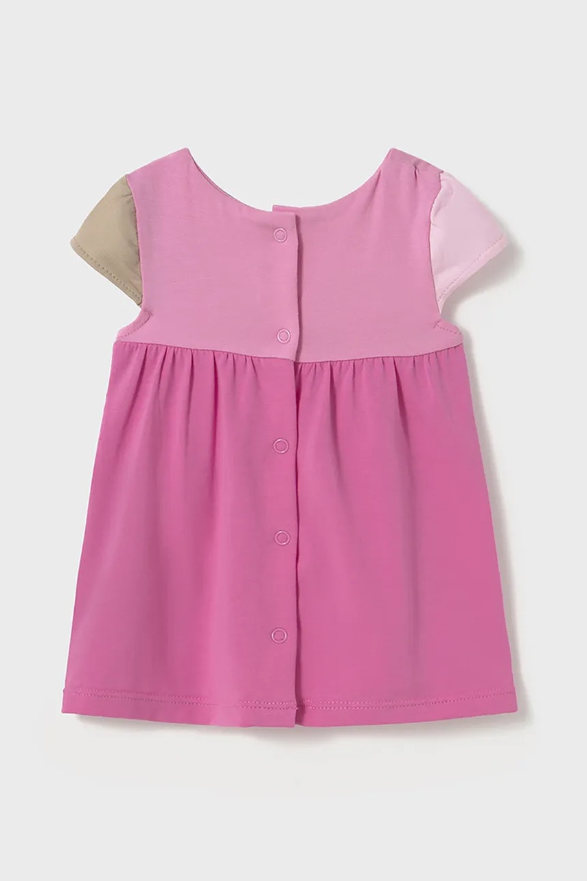 Детское хлопковое платье Mayoral Newborn цвет розовый mini прямое 1872