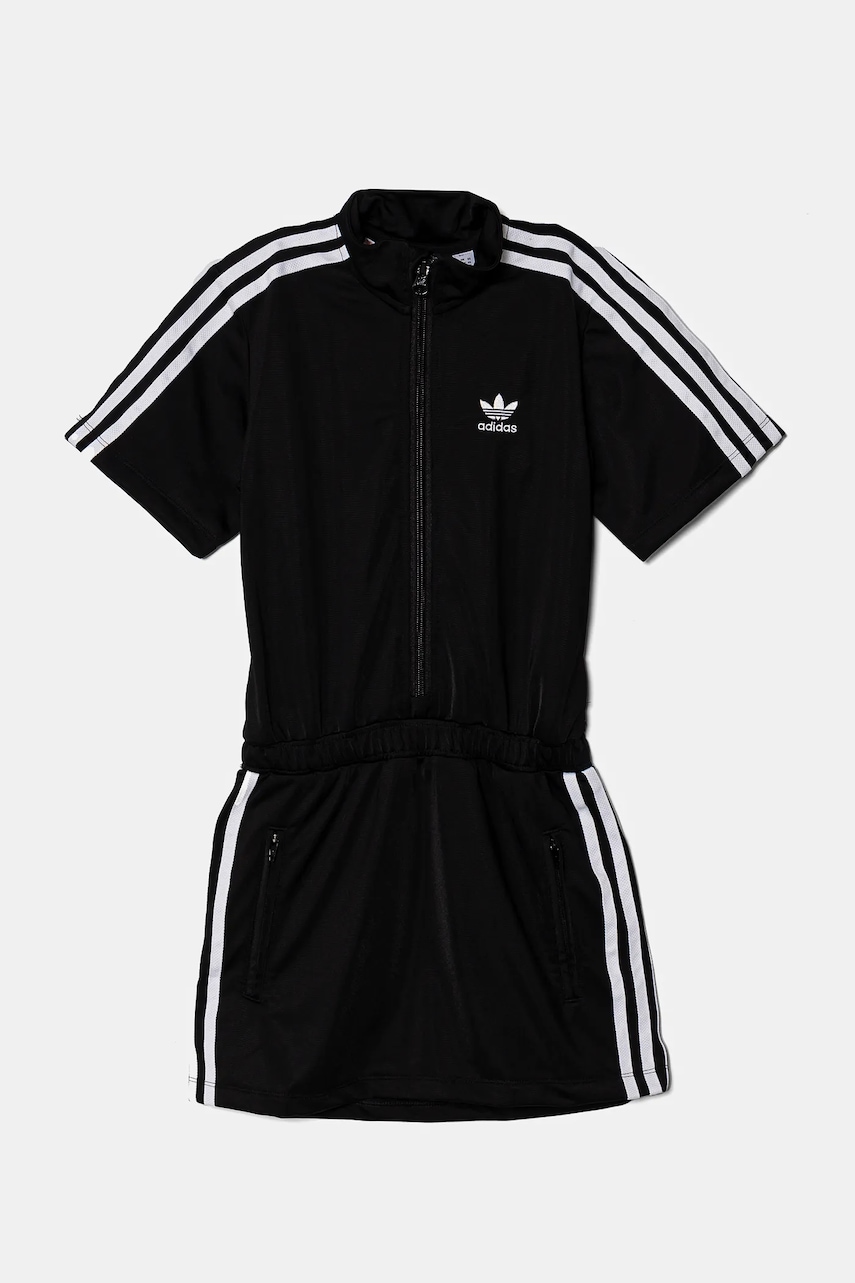 Детское платье adidas Originals цвет чёрный mini прямое JD5823 Детское платье adidas Originals цвет чёрный mini прямое JD5823