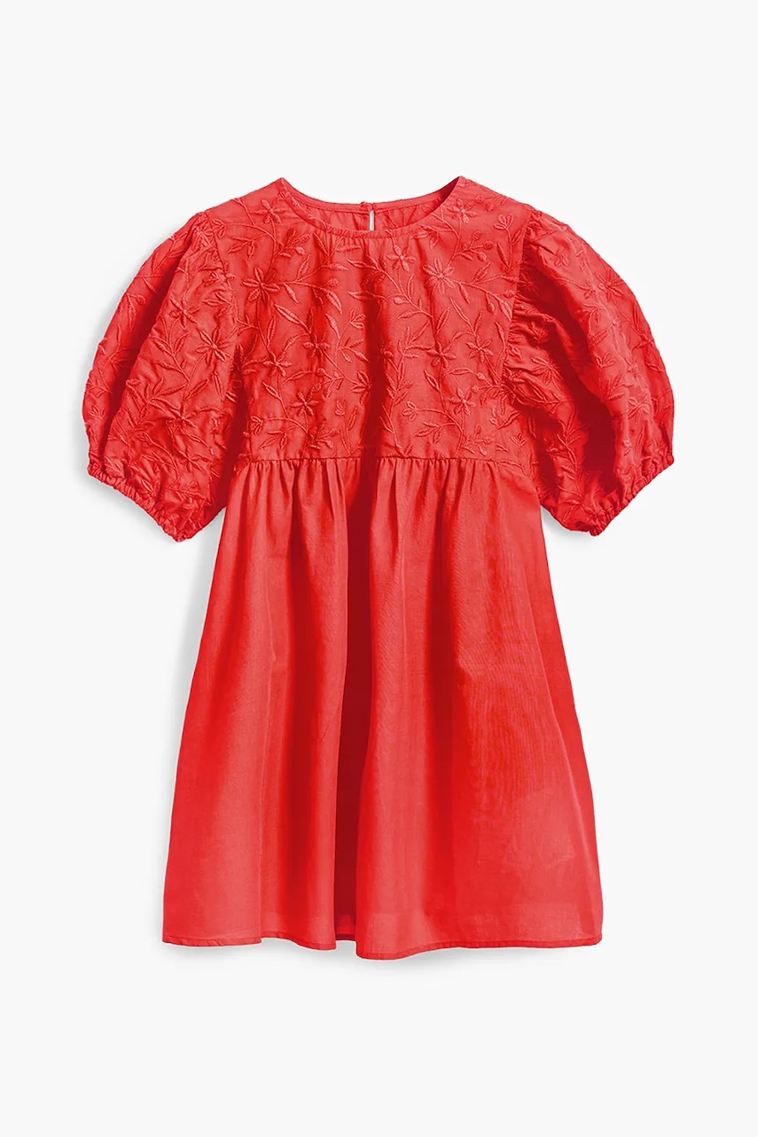 Хлопковое детское платье Desigual цвет оранжевый mini расклешённое 25SGVW06 Хлопковое детское платье Desigual цвет оранжевый mini расклешённое 25SGVW06