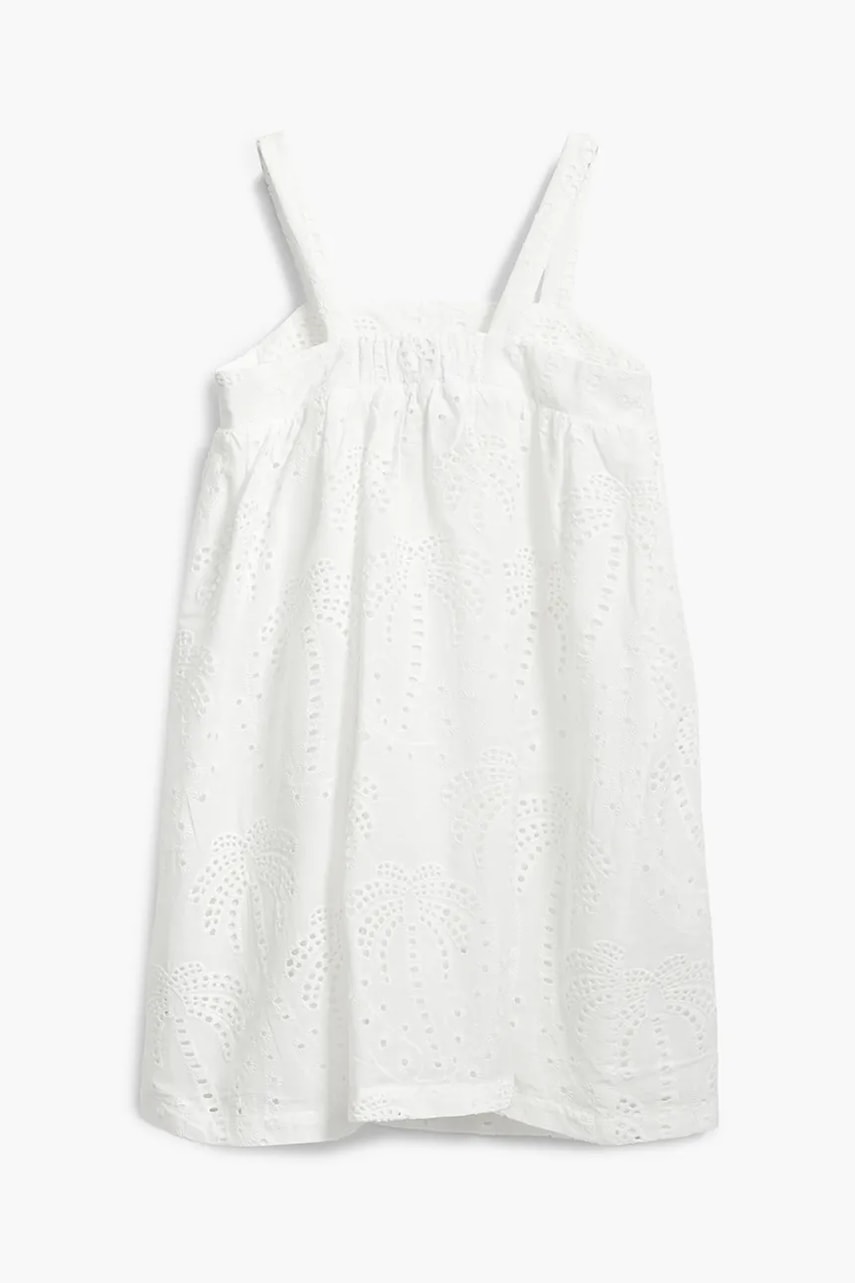 Хлопковое детское платье Desigual цвет белый mini расклешённое 25SGVW07 Хлопковое детское платье Desigual цвет белый mini расклешённое 25SGVW07