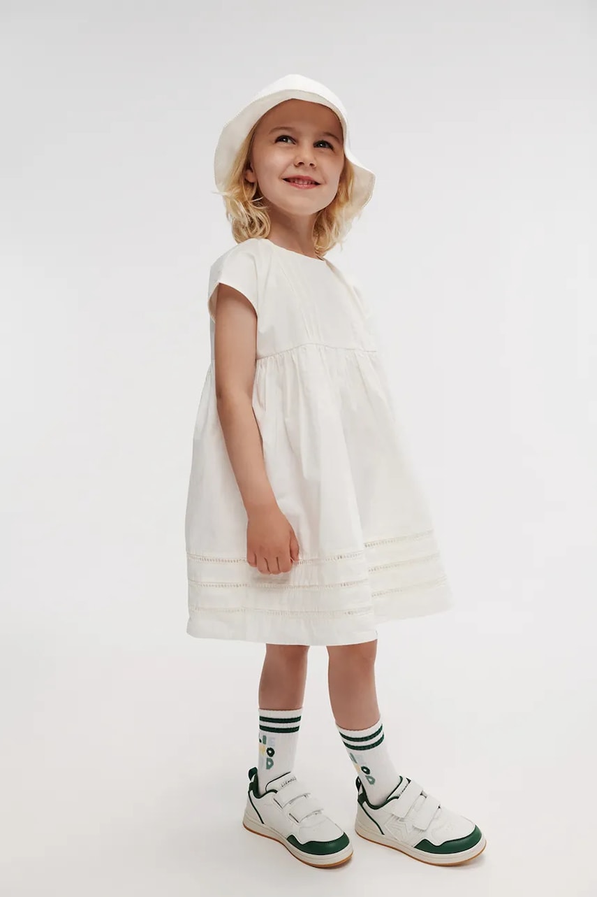 Liewood rochie din bumbac pentru copii Gudrun Dress culoarea bej, mini, evazati, LW18712 Liewood rochie din bumbac pentru copii Gudrun Dress culoarea bej, mini, evazati, LW18712