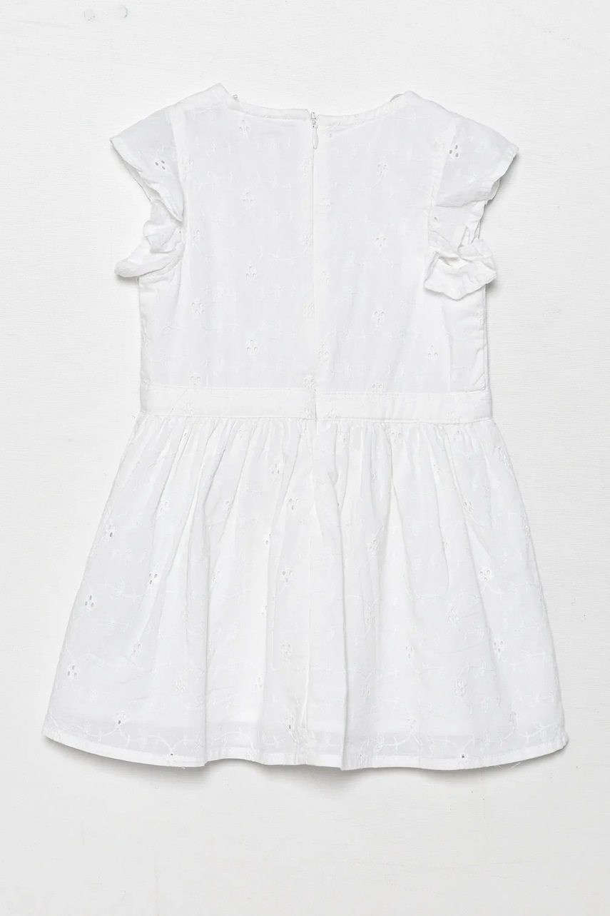 Детское хлопковое платье Guess цвет белый mini расклешённое A5GK04 WH710
