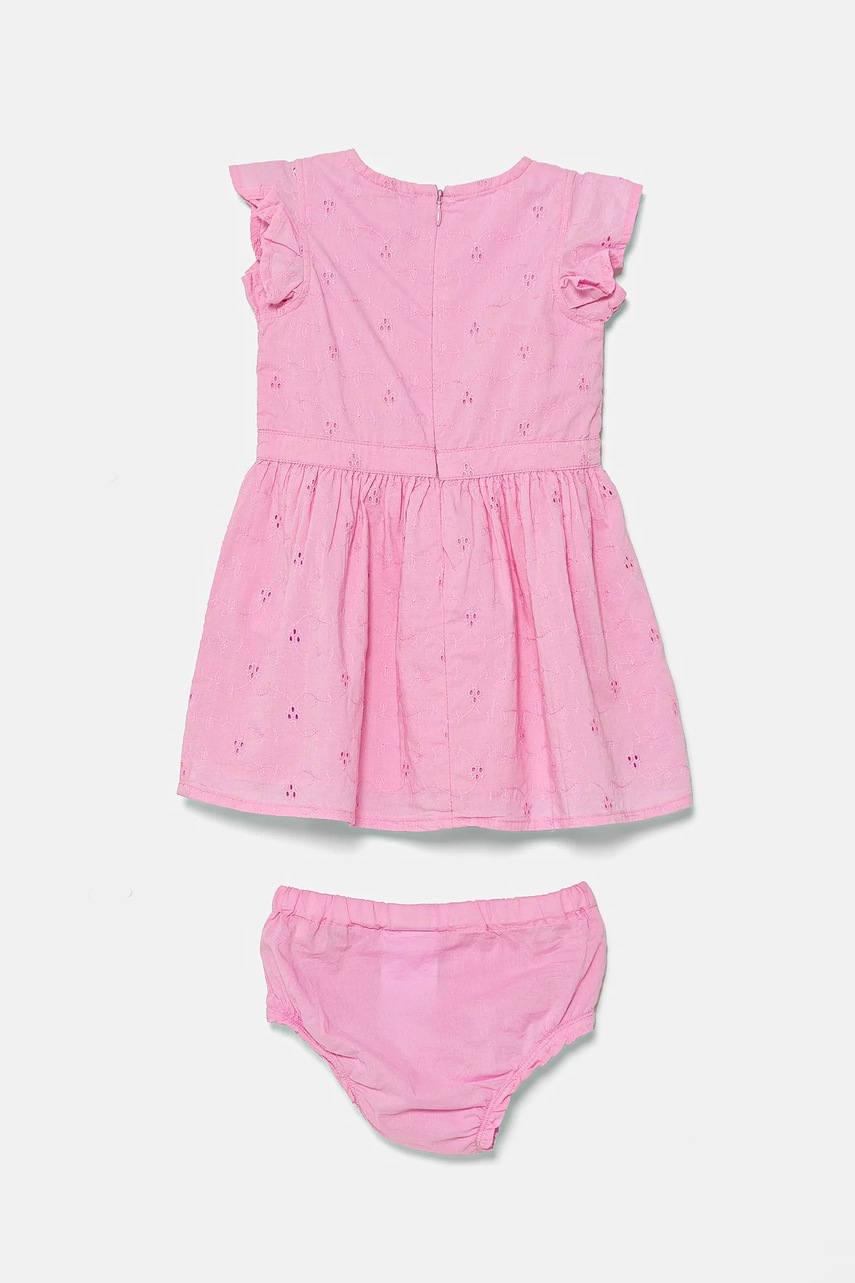 Детское хлопковое платье Guess цвет розовый mini расклешённое A5GK04 WH710