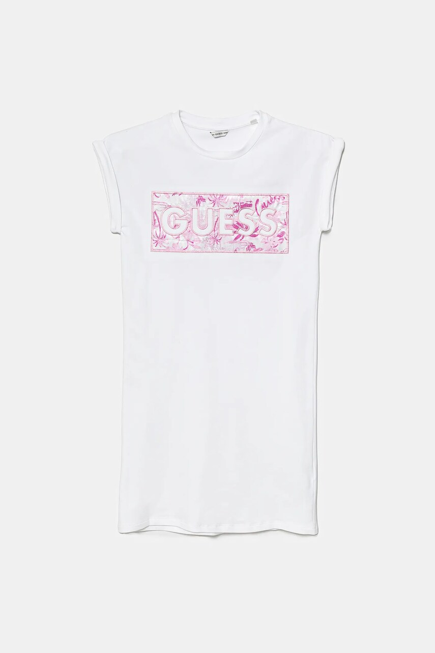 Levně Dívčí šaty Guess bílá barva, mini, J5GK06 KAE24