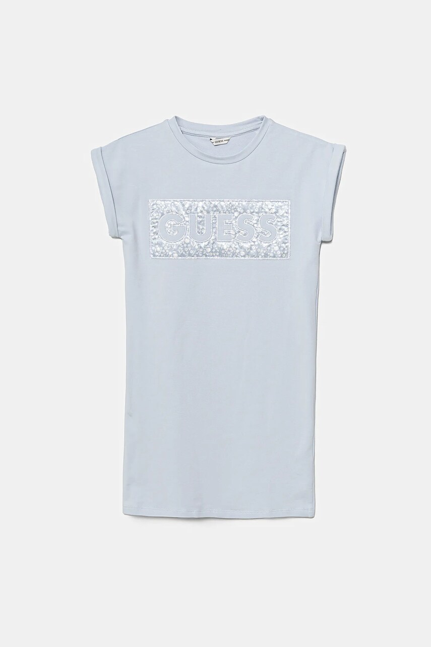 Levně Dívčí šaty Guess modrá barva, mini, J5GK06 KAE24