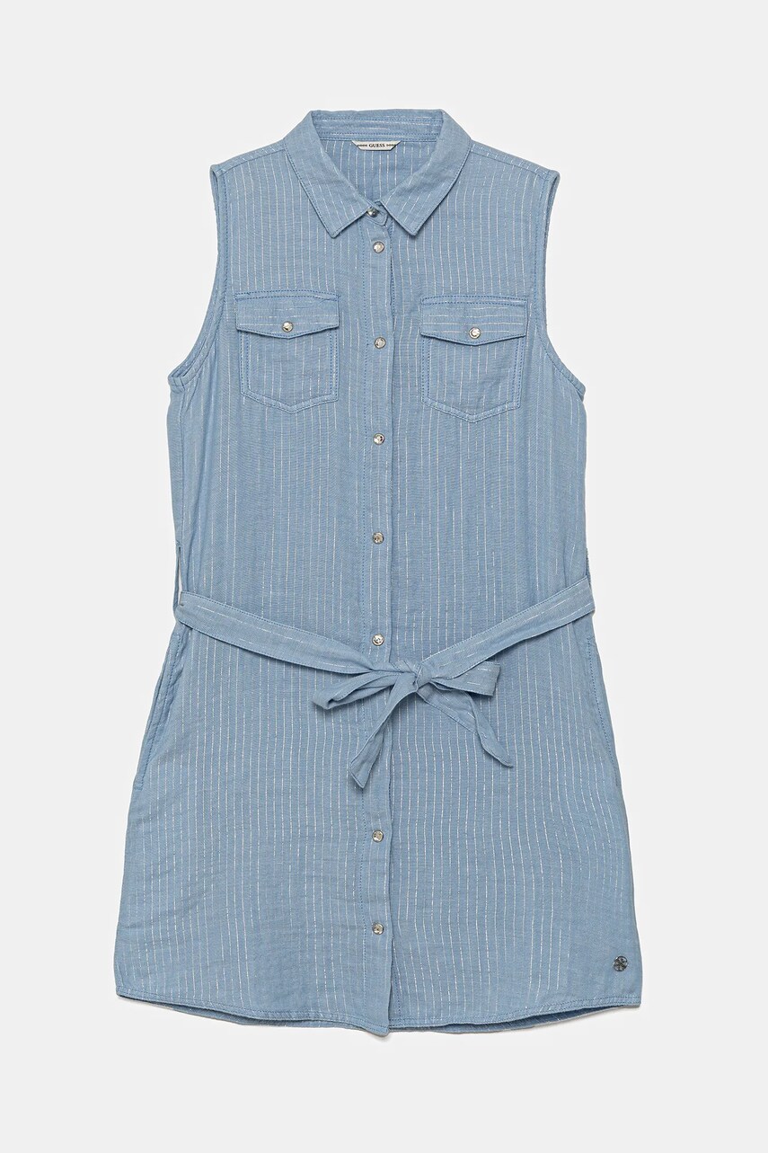 Levně Dívčí šaty Guess modrá barva, mini, J5GK10 WH6S0