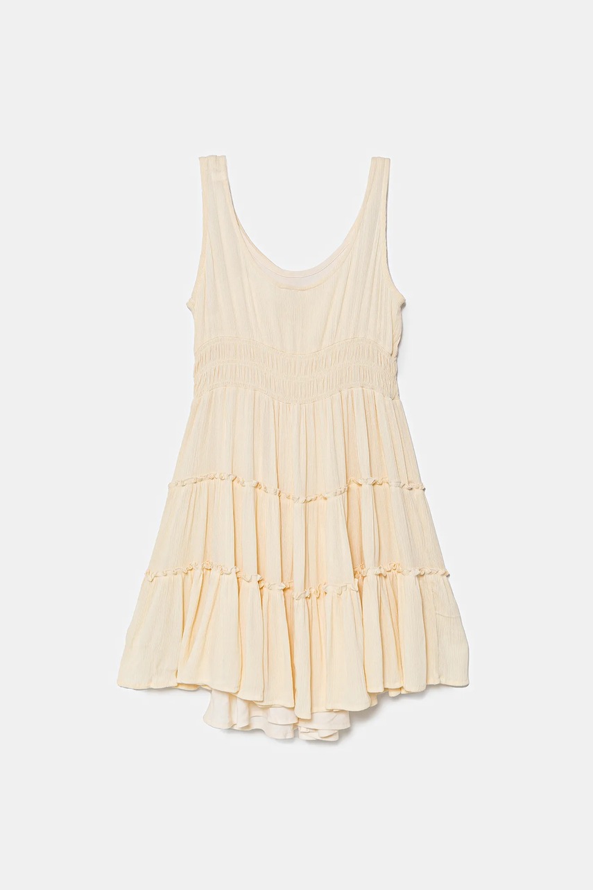 Детское платье Guess цвет бежевый mini расклешённое J5GK11 WH6W0 Детское платье Guess цвет бежевый mini расклешённое J5GK11 WH6W0
