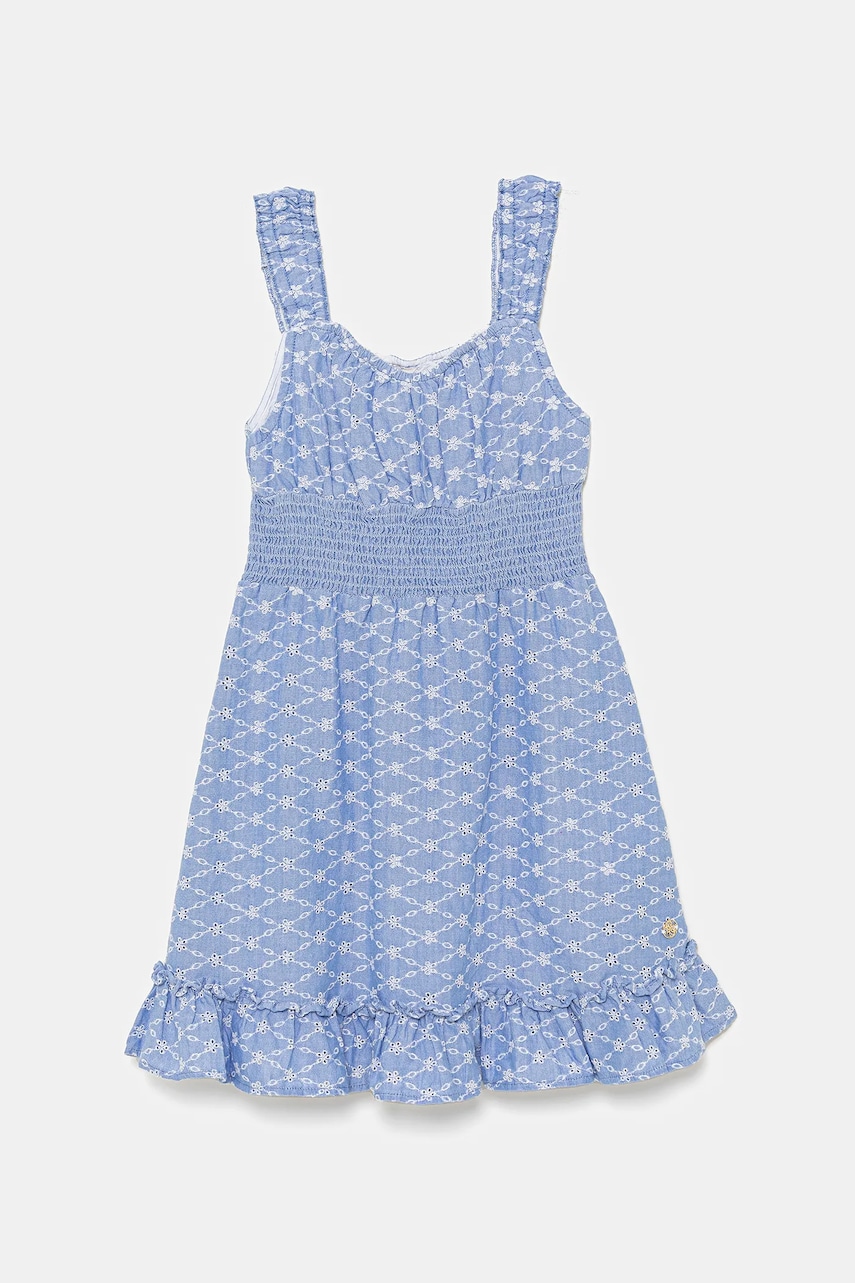 Levně Dětské bavlněné šaty Guess modrá barva, mini, J5GK17 WH7K0