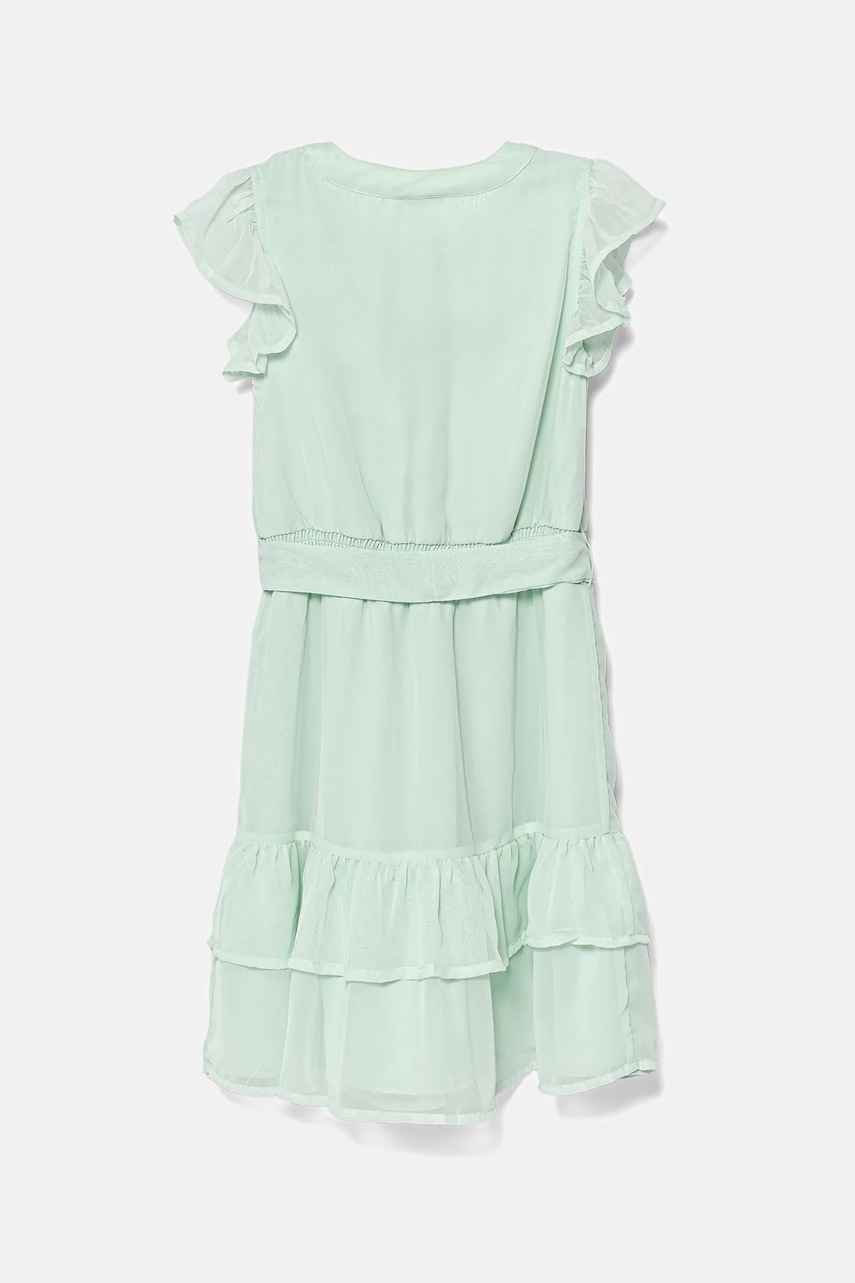 Детское платье Guess цвет бирюзовый mini расклешенное J5GK18 WA2T0 Детское платье Guess цвет бирюзовый mini расклешенное J5GK18 WA2T0