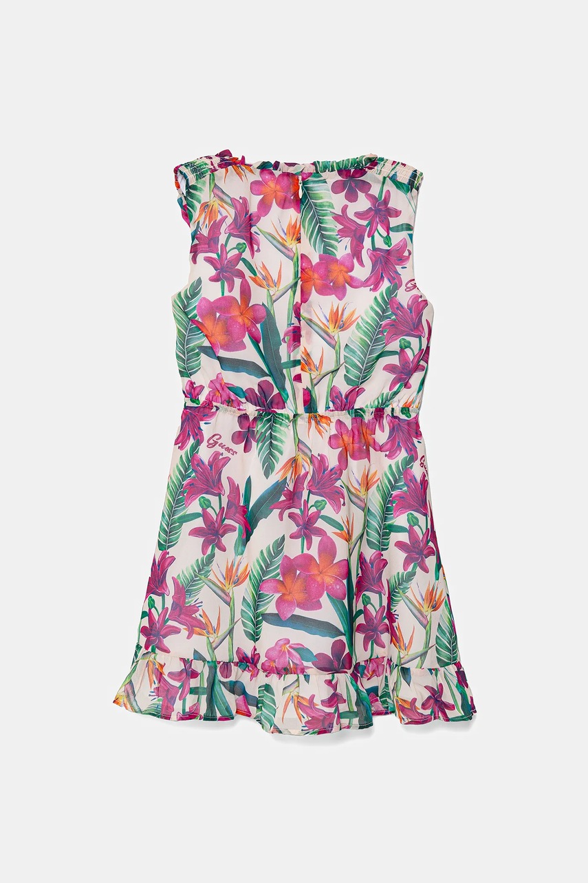 Детское платье Guess цвет розовый mini расклешённое J5GK28 WA2T0 Детское платье Guess цвет розовый mini расклешённое J5GK28 WA2T0