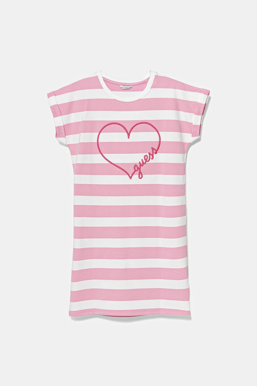 Levně Dívčí šaty Guess růžová barva, mini, J5GK33 KBOR4