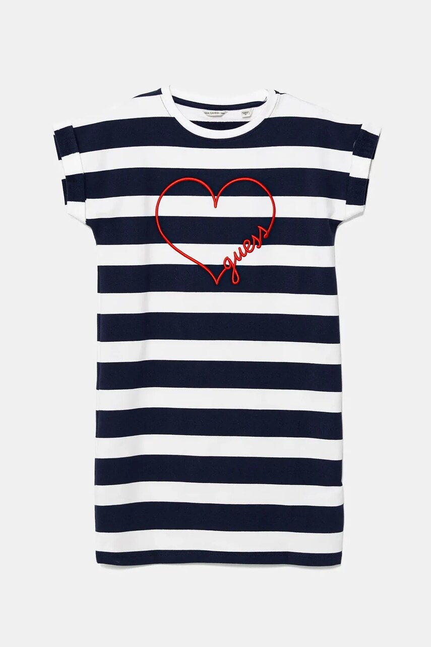 Levně Dívčí šaty Guess tmavomodrá barva, mini, J5GK33 KBOR4