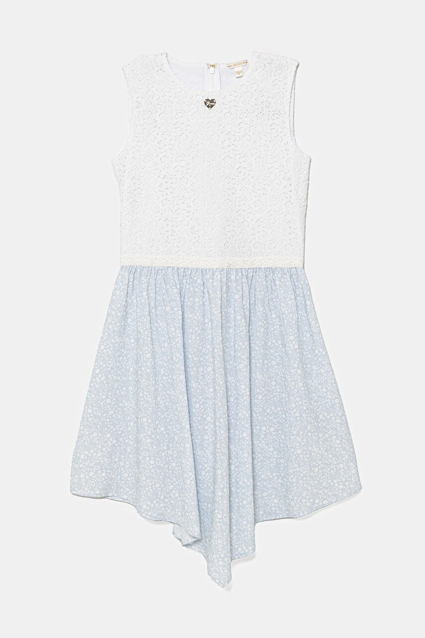 Levně Dívčí šaty Guess bílá barva, mini, J5GK37 WH7F0