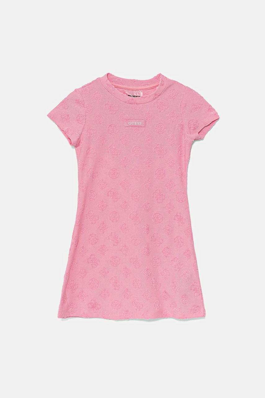 Levně Dívčí šaty Guess růžová barva, mini, J5GK38 KCT02