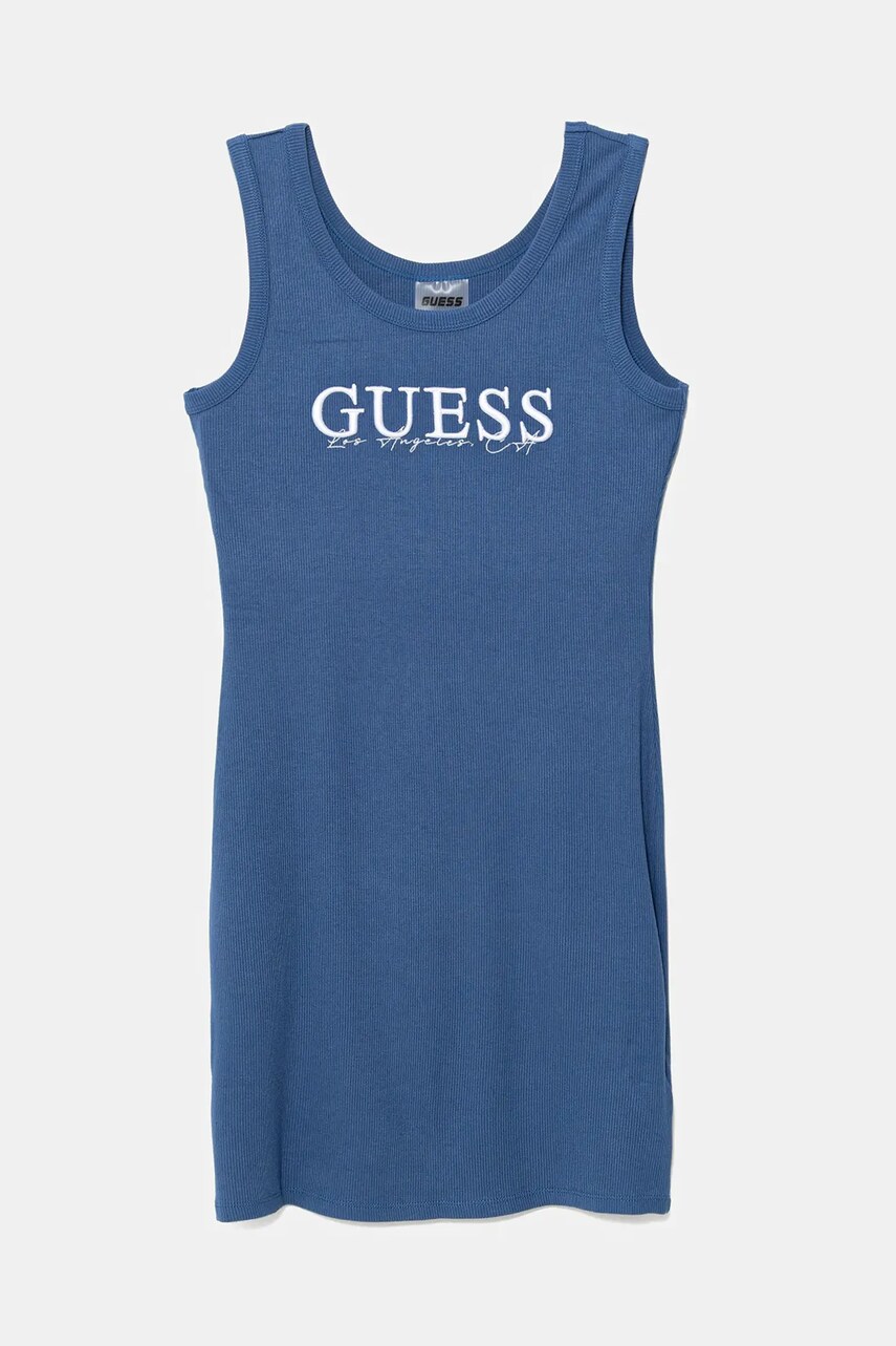 Levně Dívčí šaty Guess modrá barva, mini, přiléhavé, J5GK39 K8RT2