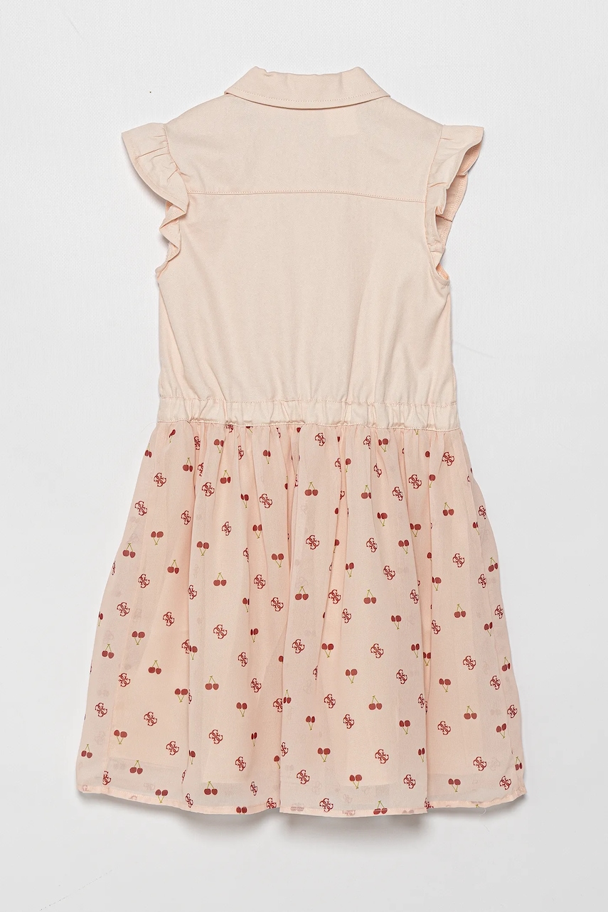 Детское платье Guess цвет бежевый midi расклешённое K5GK03 WG5P0 Детское платье Guess цвет бежевый midi расклешённое K5GK03 WG5P0