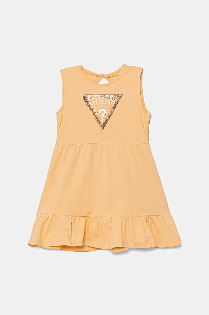 Levně Dívčí šaty Guess oranžová barva, mini, K5GK22 K6YW4