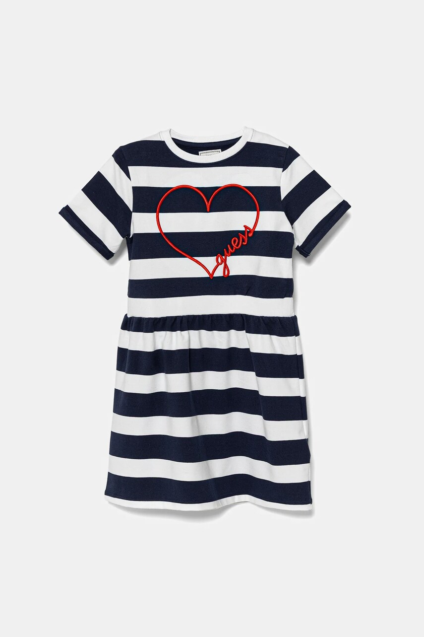 Levně Dívčí šaty Guess tmavomodrá barva, mini, K5GK28 KBOR4