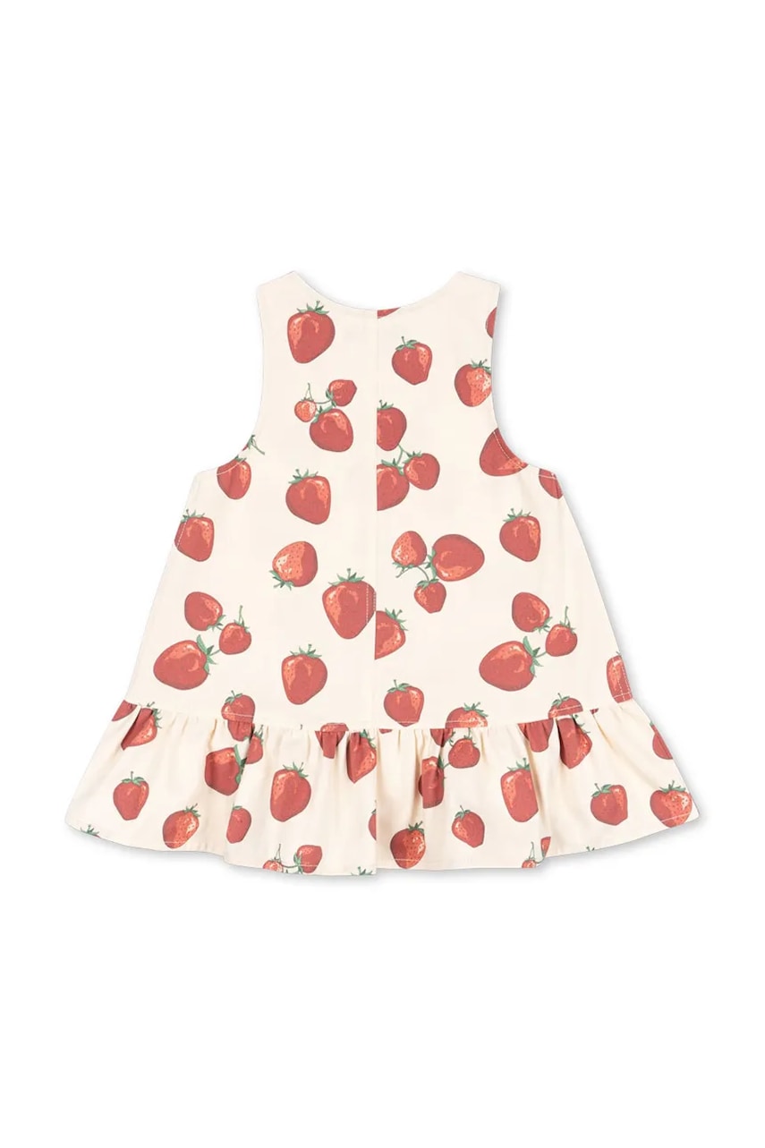 Хлопковое детское платье Konges Sløjd FEN DRESS GOTS цвет бежевый mini расклешённое KS102443 Хлопковое детское платье Konges Sløjd FEN DRESS GOTS цвет бежевый mini расклешённое KS102443