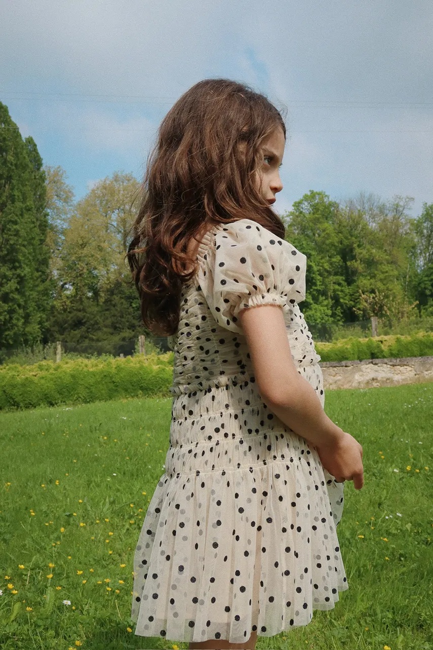 Konges Sløjd rochie fete CHARLENE DRESS culoarea bej, mini, evazată, KS102726