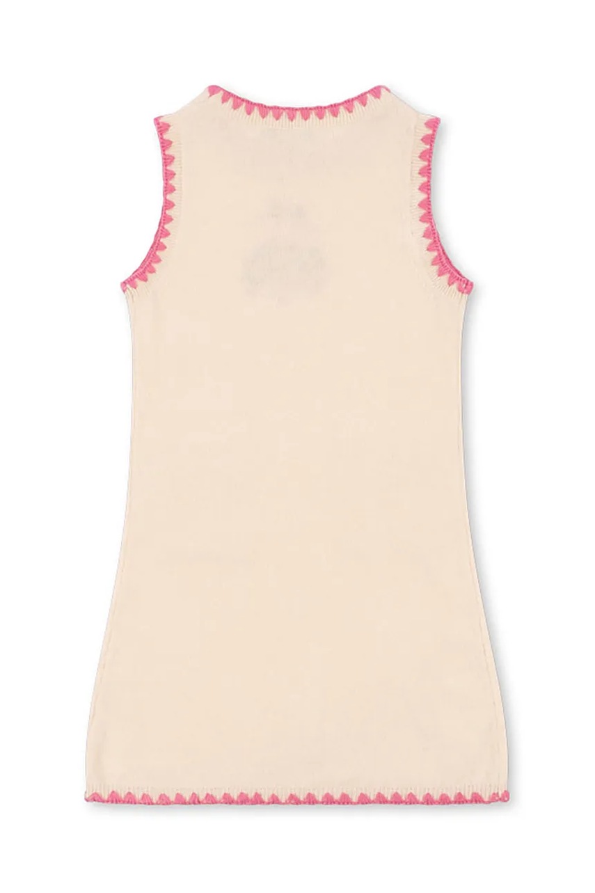 Детское шерстяное платье Konges Sløjd COLLETTE KNIT DRESS цвет бежевый mini прямое KS102822