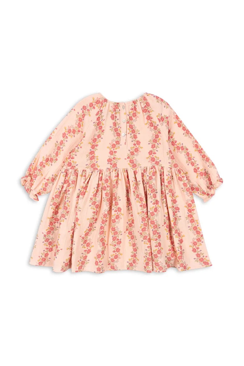 Хлопковое детское платье Konges Sløjd COCO DRESS GOTS цвет розовый mini расклешённое KS102273 Хлопковое детское платье Konges Sløjd COCO DRESS GOTS цвет розовый mini расклешённое KS102273