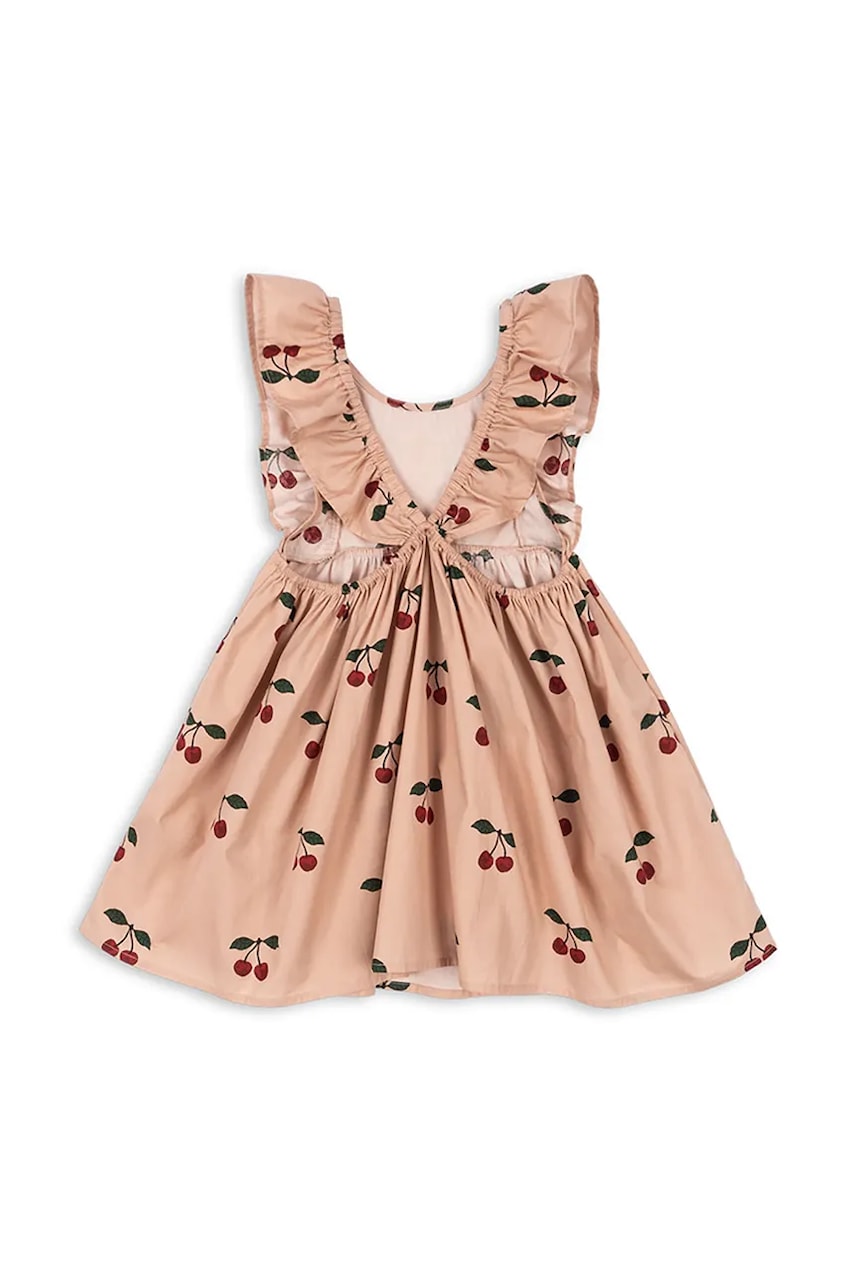 Хлопковое детское платье Konges Sløjd VERBENA DRESS GOTS цвет розовый mini расклешённое KS102296 Хлопковое детское платье Konges Sløjd VERBENA DRESS GOTS цвет розовый mini расклешённое KS102296