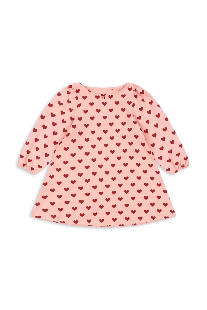 Levně Dětské bavlněné šaty Konges Sløjd DREY DRESS GOTS růžová barva, mini, KS102566