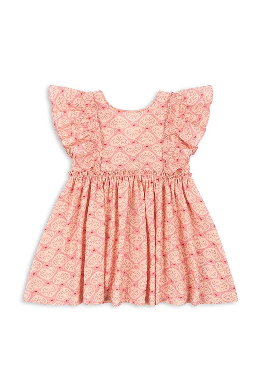 Детское платье Konges Sløjd AVA BOW DRESS GOTS цвет розовый mini расклешённое KS102444 Детское платье Konges Sløjd AVA BOW DRESS GOTS цвет розовый mini расклешённое KS102444